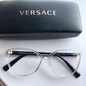 VERSACE CLEAR FRAME EYEGLASSES